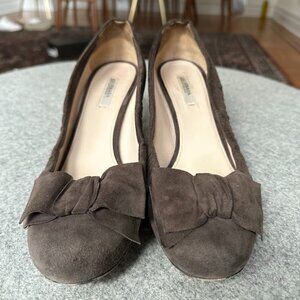 Prada Ruched Brown Kitten Heels